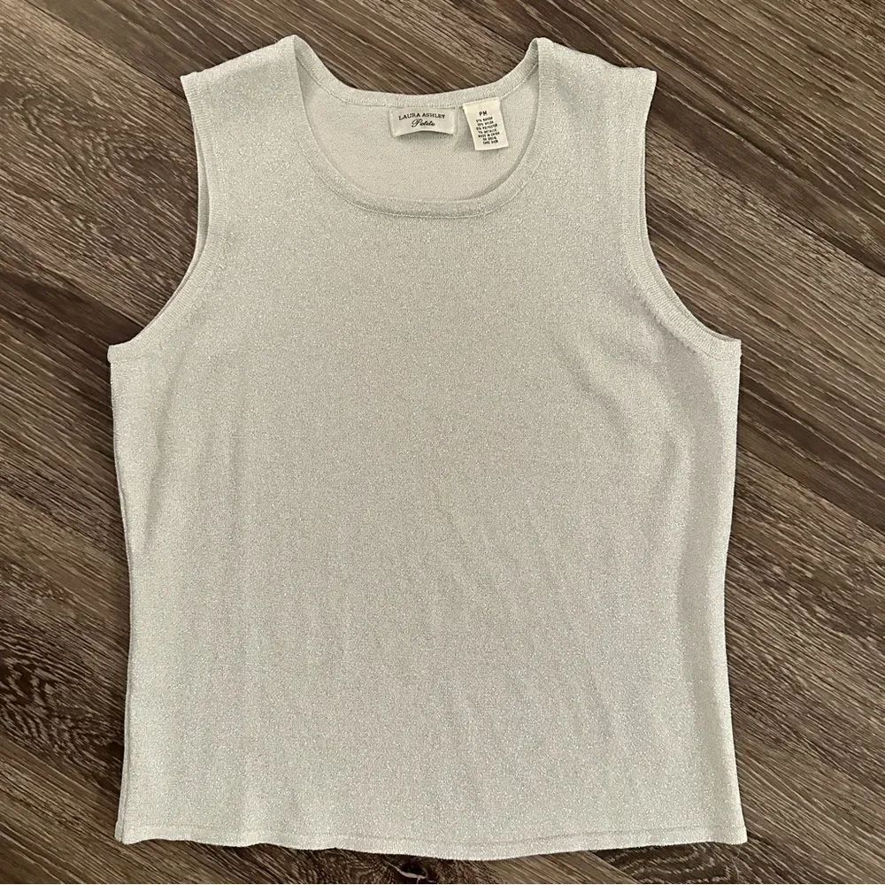 Laura Ashley Silver Metallic Sleeveless Sweater